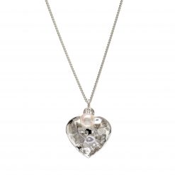 beaten silver heart pendant
