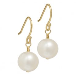 gold pearl drop earrings