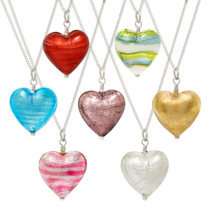 Large Murano Heart pendants