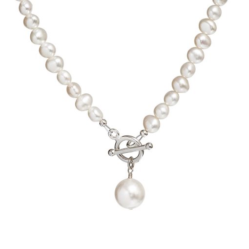 white pearl drop necklace