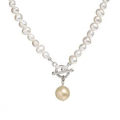 gold pearl drop necklace