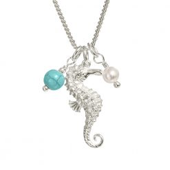 silver seahorse pendant