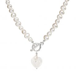 Freshwater pearl and jade necklace