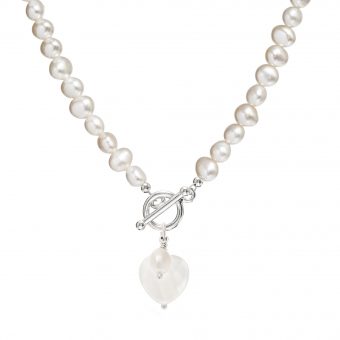 Jade and Pearl Necklace | Freshwater Pearl and Jade | Biba & Rose