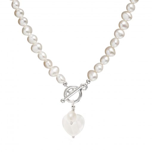 Freshwater pearl and jade necklace
