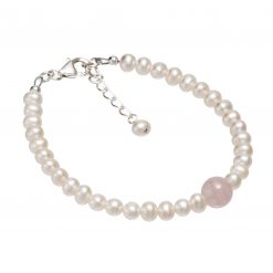 rose quartz and pearl bracelet