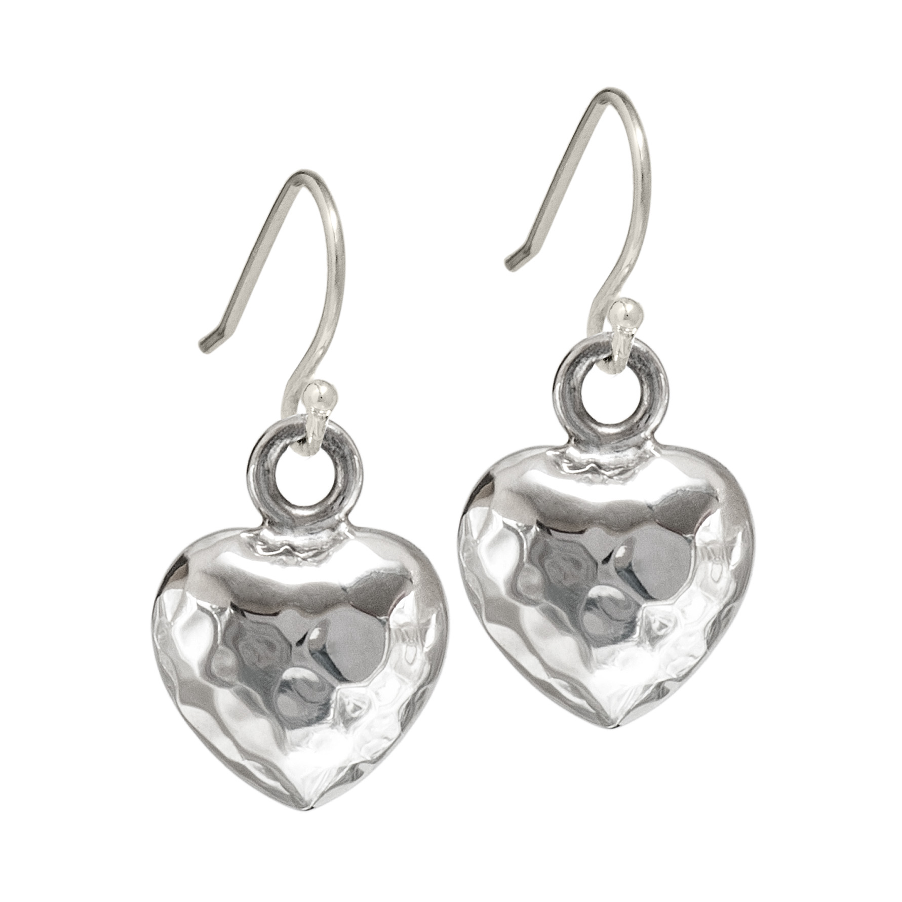 Silver heart deals hoops