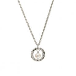 silver and pearl pendant necklace