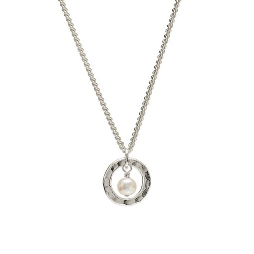 silver and pearl pendant necklace