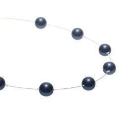 Dark blue floating pearl necklace