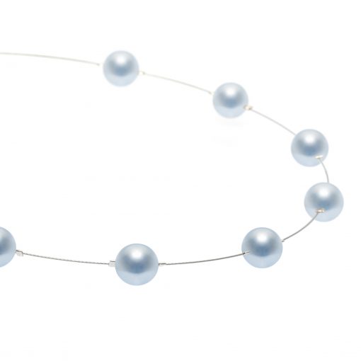 pale blue floating pearl necklace