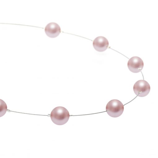 pink floating pearl necklace