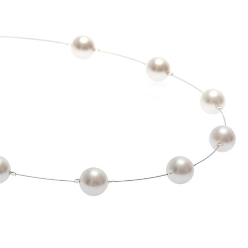 white floating pearl necklace