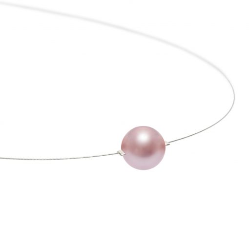 single floating pink pearl