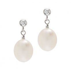 Crystal And Pearl Drop Earrings