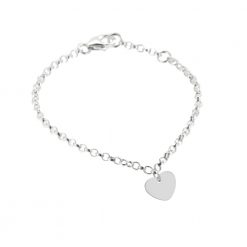 Silver charm bracelet with heart