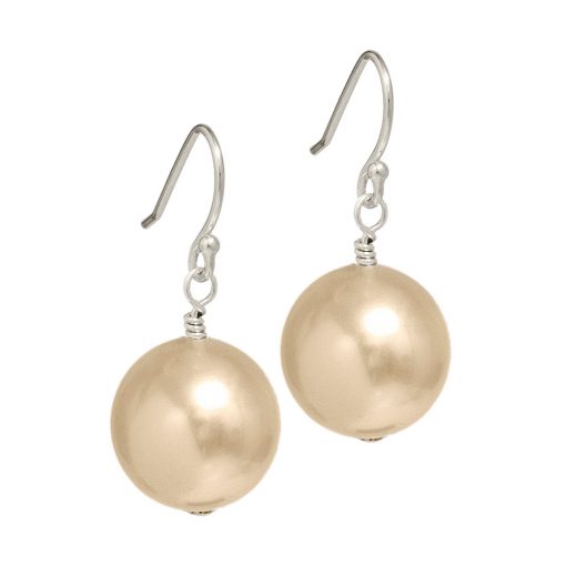 gold Swarovski pearl drop earrings