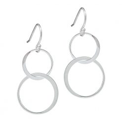 Silver Double Hoop Earrings