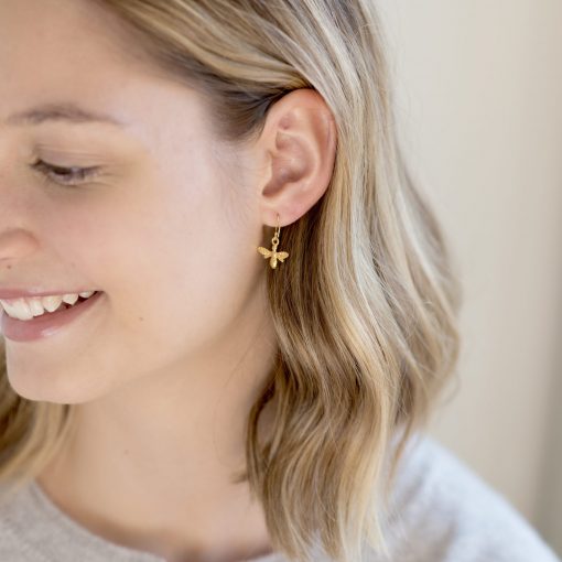 Gold Bee Earrings