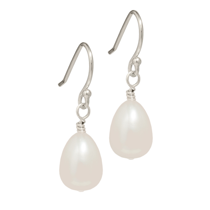 Teardrop Pearl Earrings Freshwater Pearl Earrings Biba & Rose
