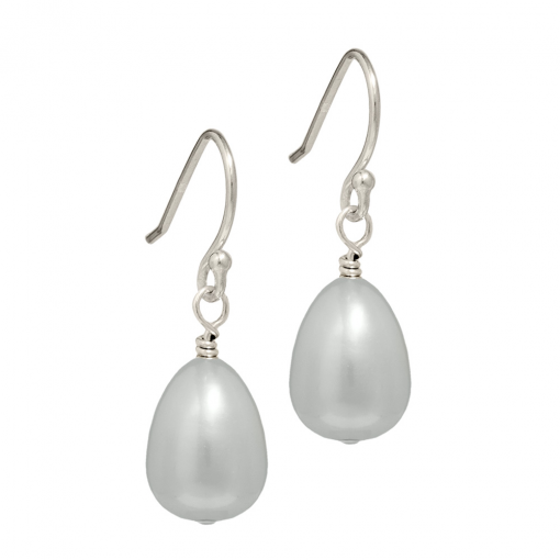 Grey Teardrop Pearl Earrings