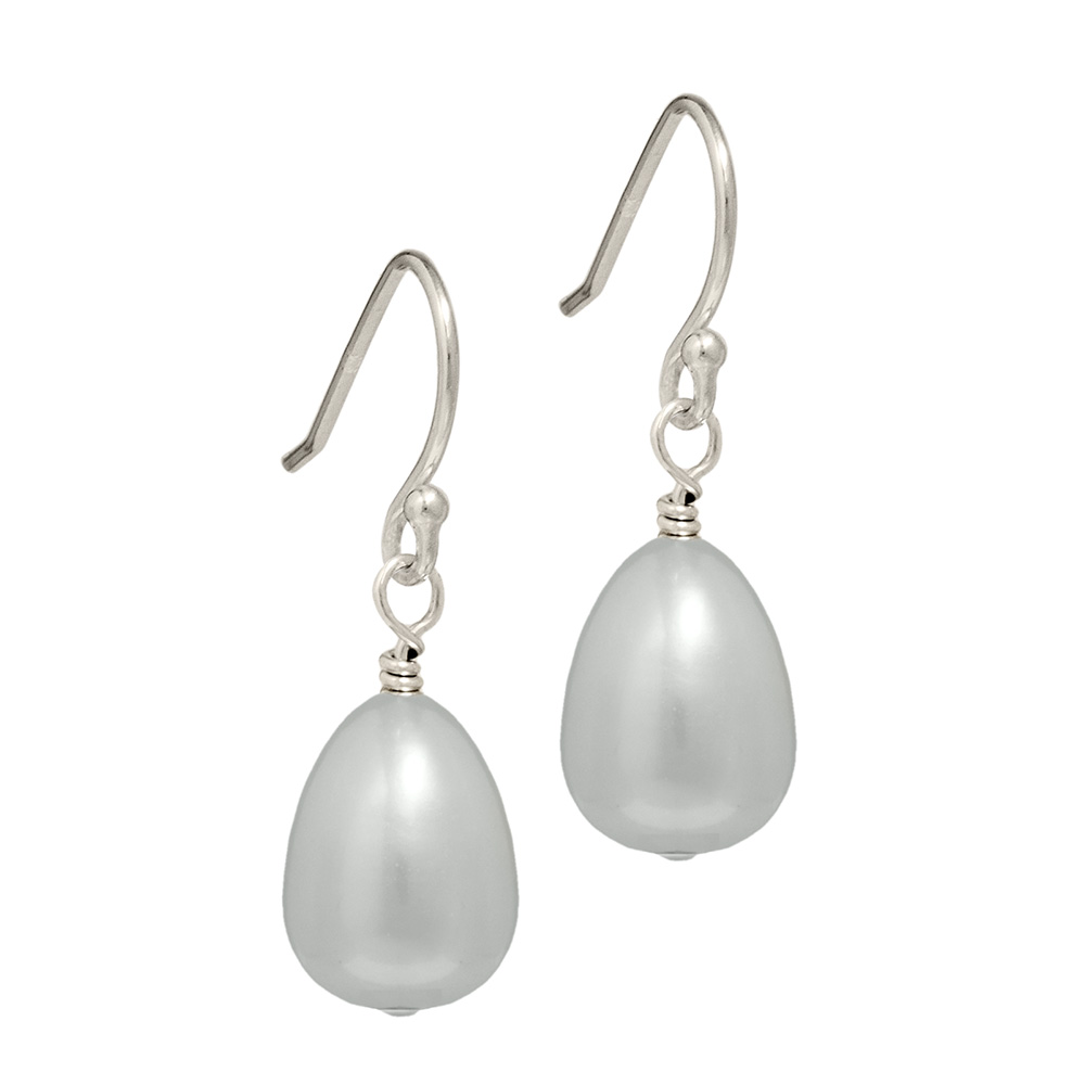 Grey Teardrop Pearl Earrings | Pearl Jewellery | Biba & Rose