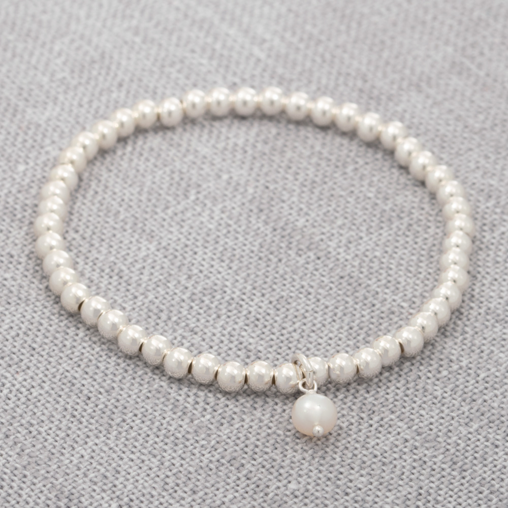 Sterling Silver Stretch Bracelet | Pearl Jewellery | Biba & Rose