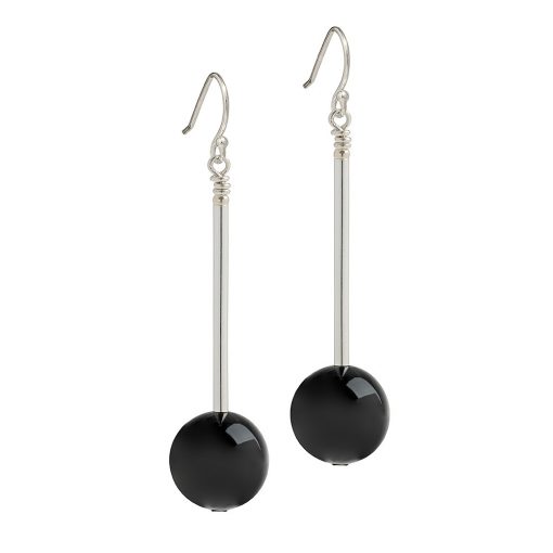 long black pearl drop earrings