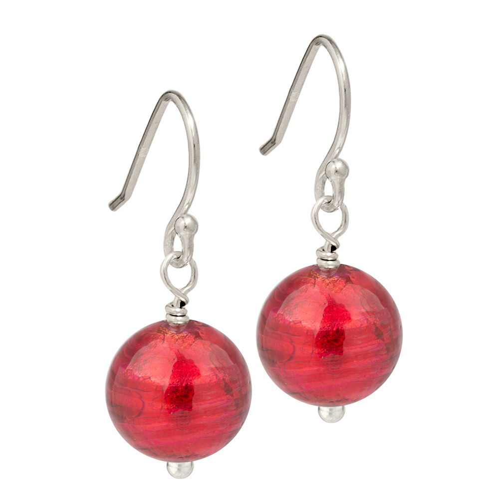 red Murano Glass earrings