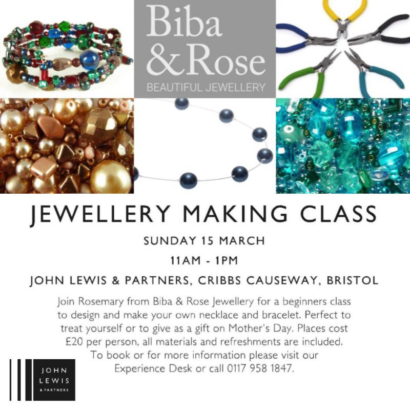 Jewellery making Workshop 15.3.2020