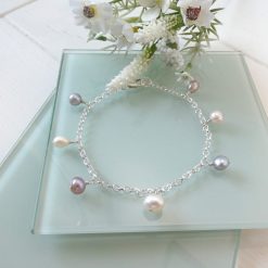 silver and pearl bracelet