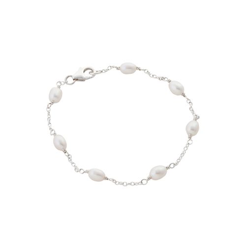 Delicate pearl and silver bracelet