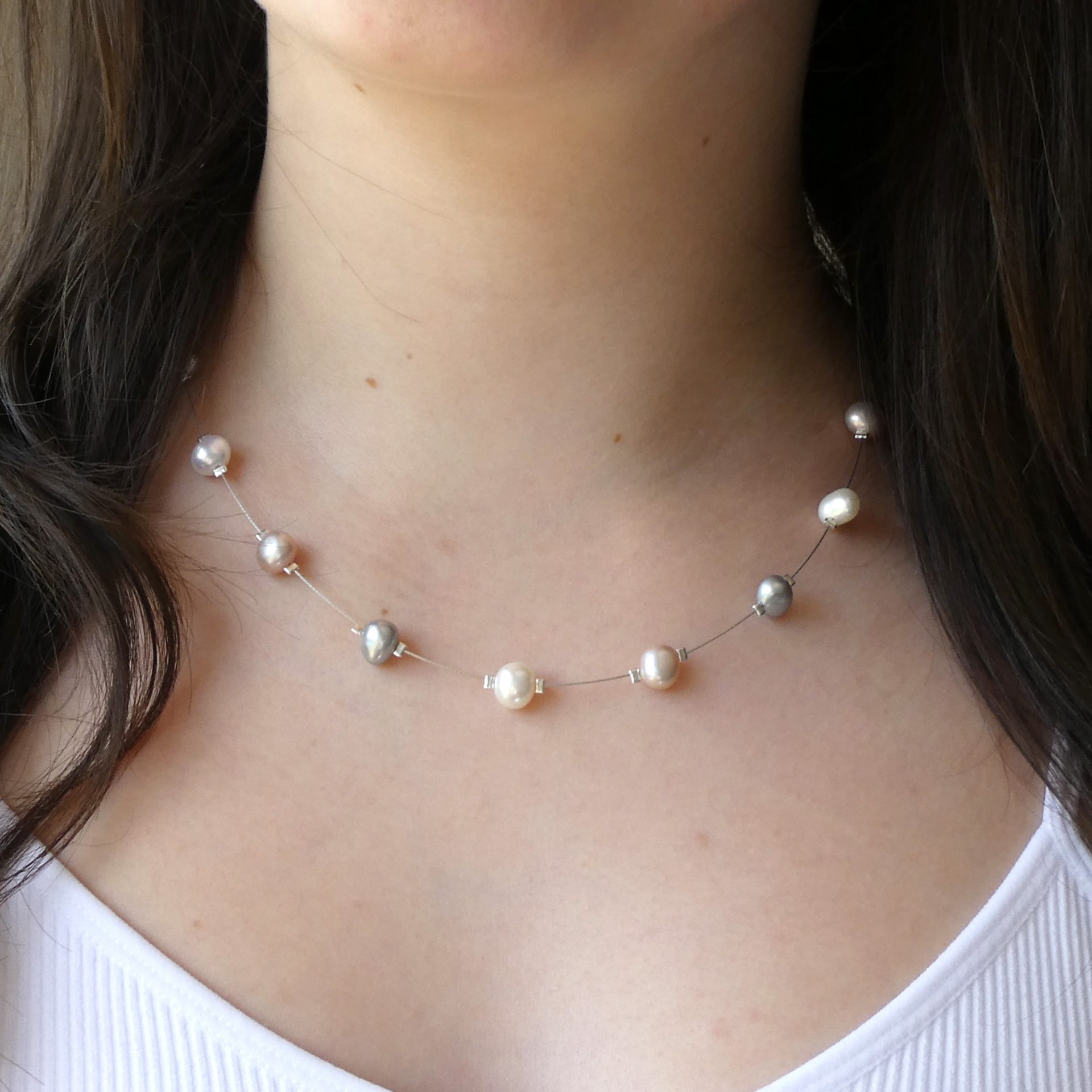 Illusion pearl deals necklace
