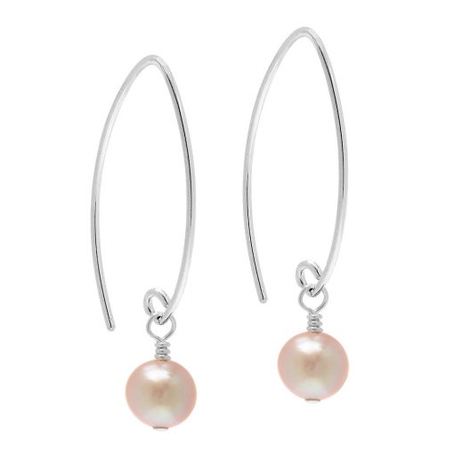 long pink pearl earrings