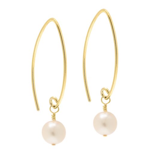 Long Gold pearl earrings