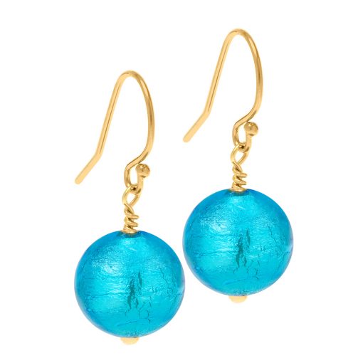 Turquoise Murano Glass on gold