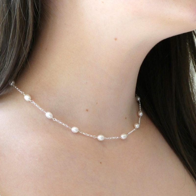Silver and Pearl Necklace Biba & Rose Freshwater Pearls