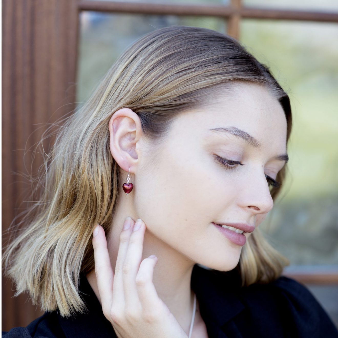 Murano Heart Earrings