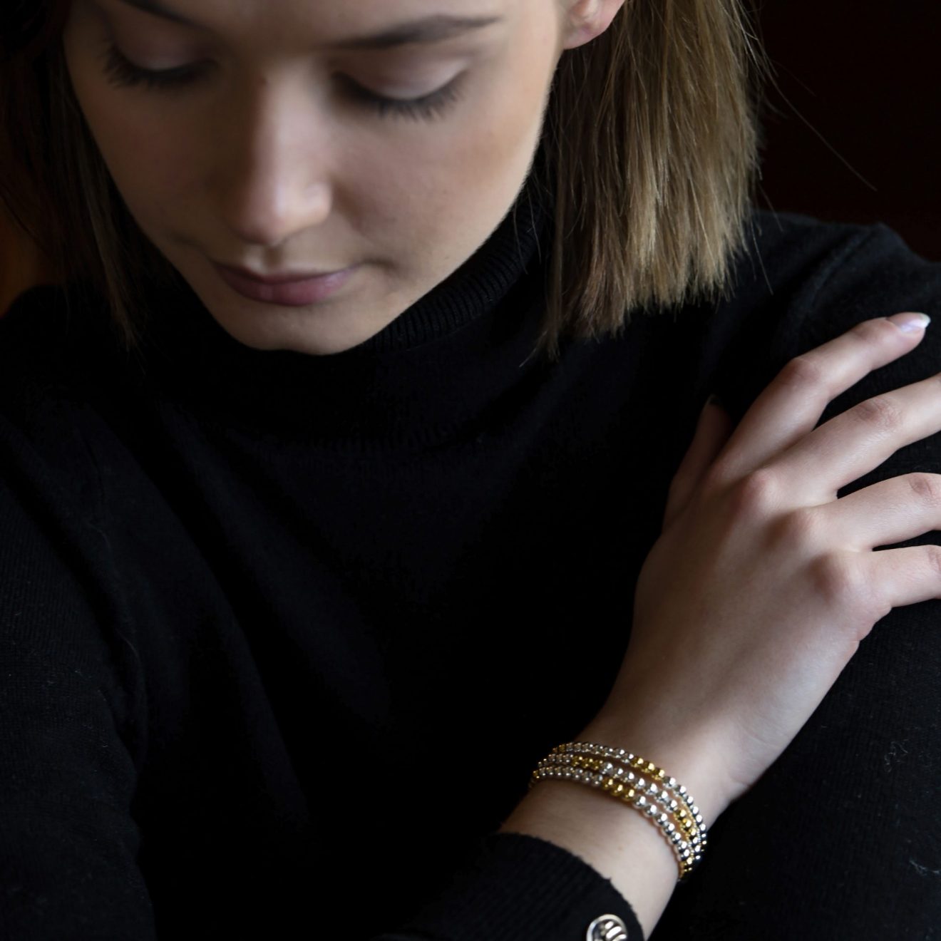 gold and silver stretch bracelets