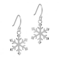 Silver Snowflake Drop Earrings