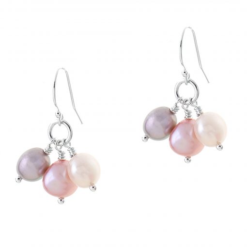 baroque pearl cluster earrings