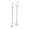 long pearl earrings on chain