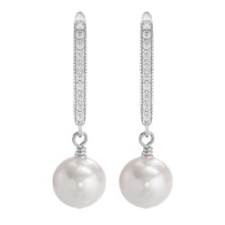 Pearl and CZ earrings