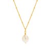 Freshwater pearl on gold chain