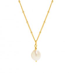 Freshwater pearl on gold chain