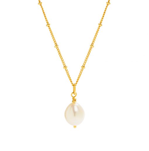 Freshwater pearl on gold chain